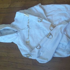 Champion hoodie sweatshirt with gold logo on sleeves. Size M